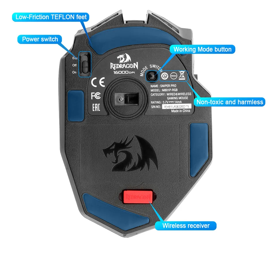 REDRAGON Sniper Pro M801P Wireless Gaming Mouse