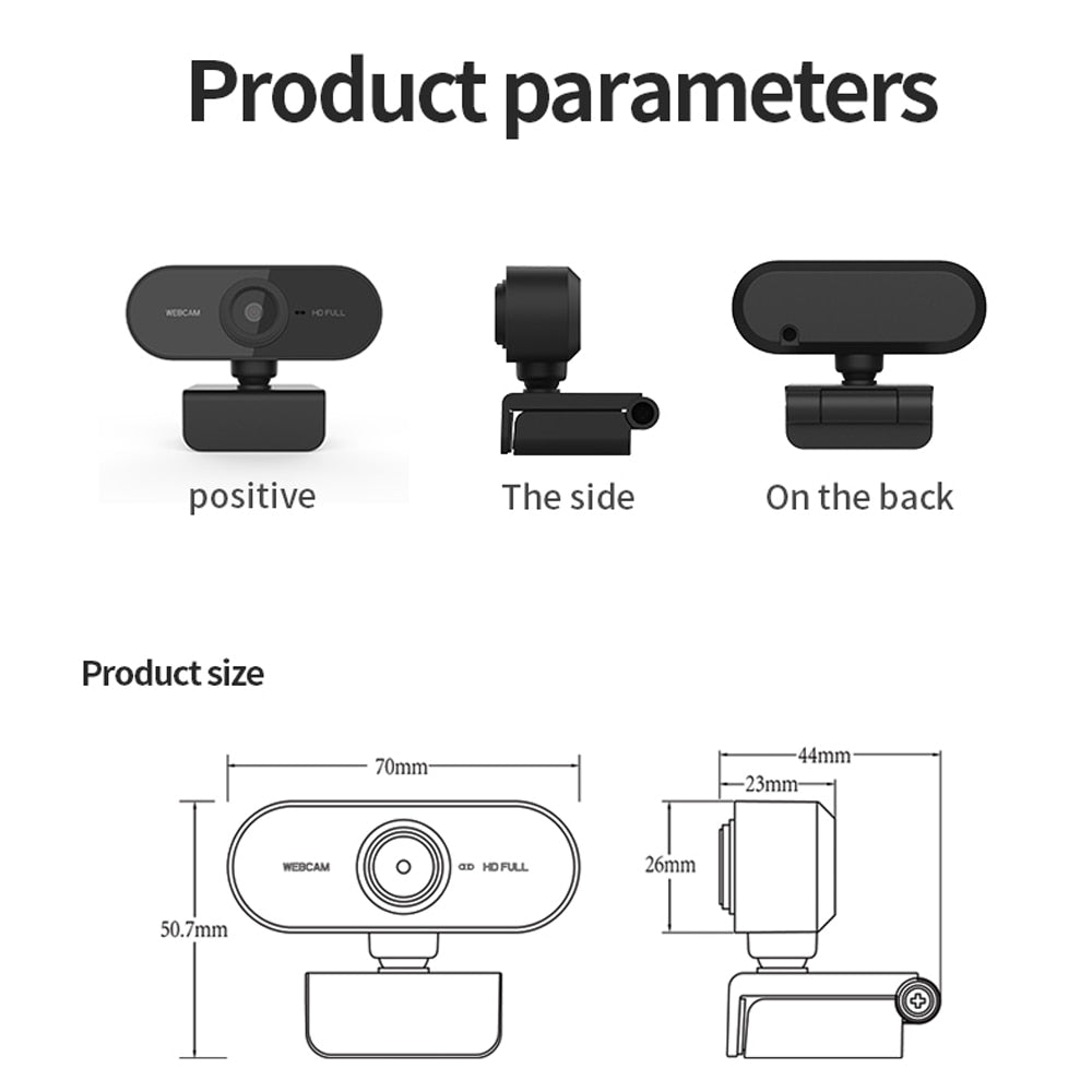 Webcam 1080P Full HD Web Camera With Microphone - Elec Tech Devices