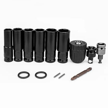 Gisam 14Pcs Impact Wrench Hexs Socket Adapter Kit