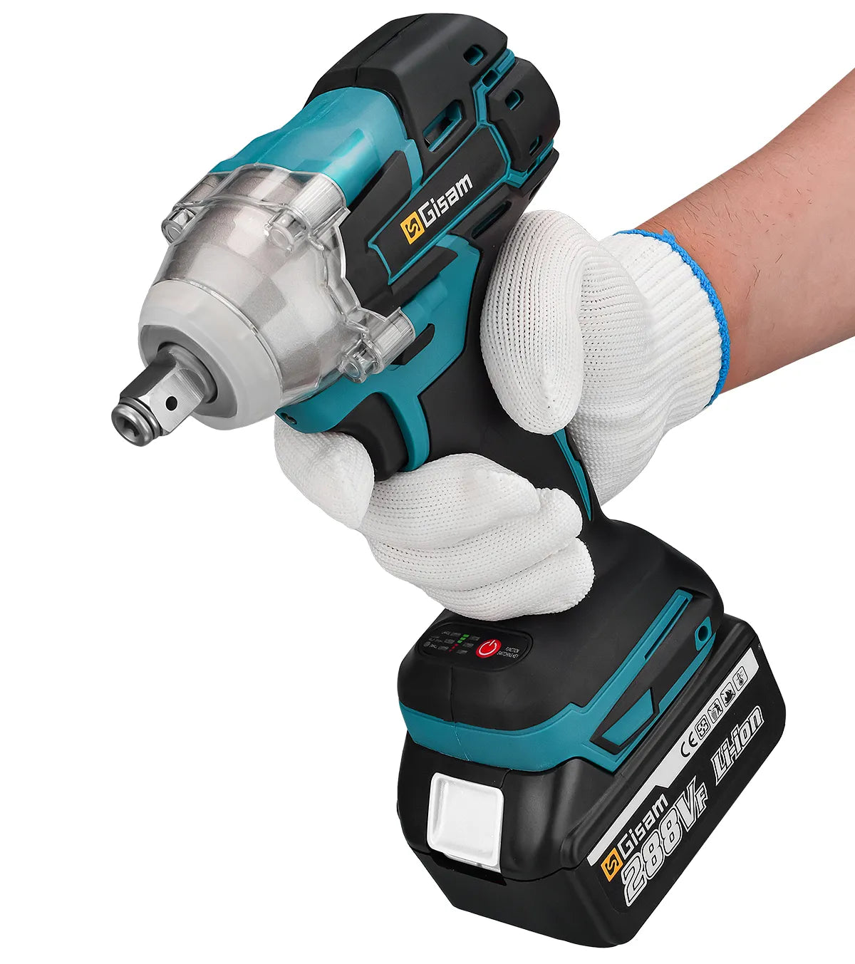 Gisam 520N.M Brushless 1/2 inch Cordless Electric Impact Wrench EU Plug