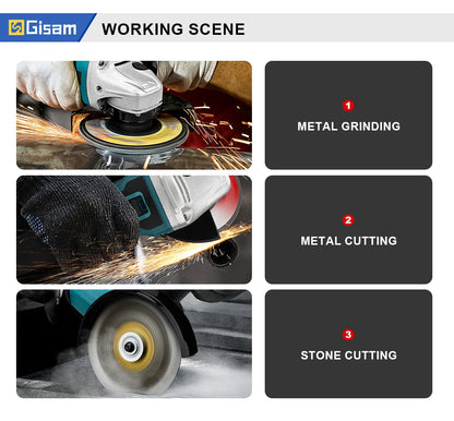 Gisam 125mm M14 Brushless Angle Grinder EU Plug