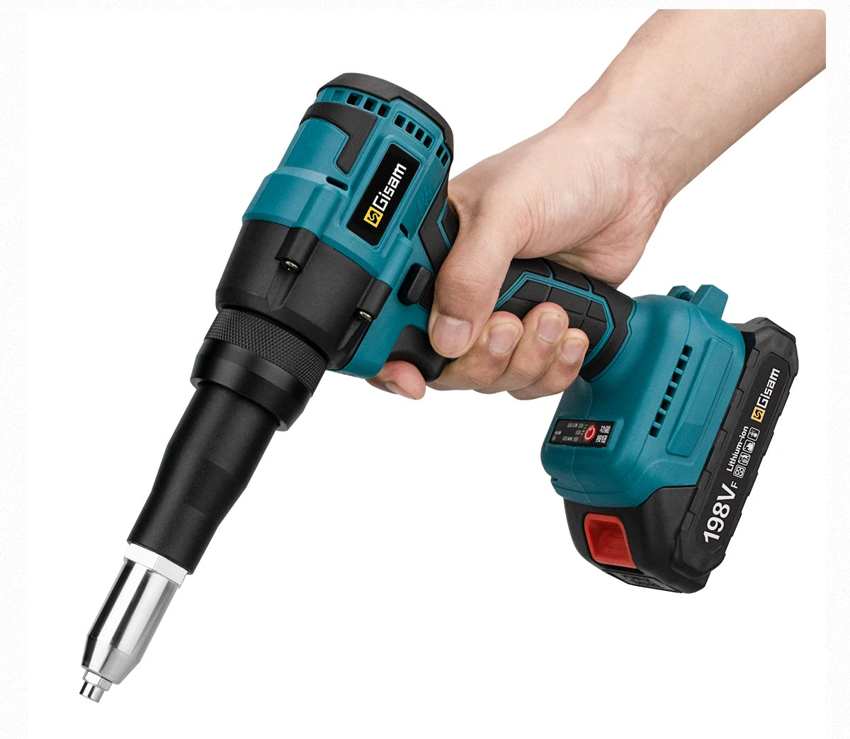 Gisam 20000N Brushless Electric Rivet Gun 2.4~4.8mm Cordless EU Plug