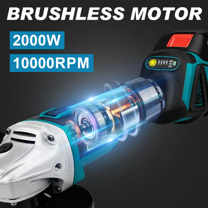 Gisam 125mm M14 Brushless Angle Grinder EU Plug