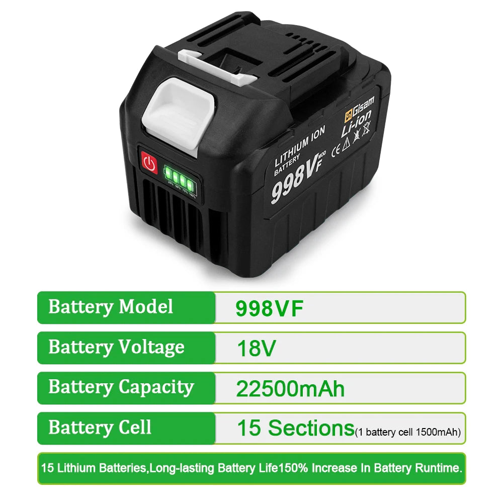 Gisam 18V Rechargeable Lithium Ion Battery