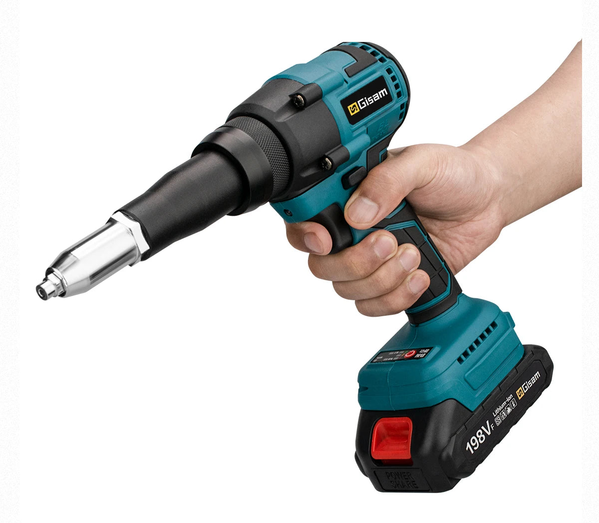 Gisam 20000N Brushless Electric Rivet Gun 2.4~4.8mm Cordless EU Plug ...