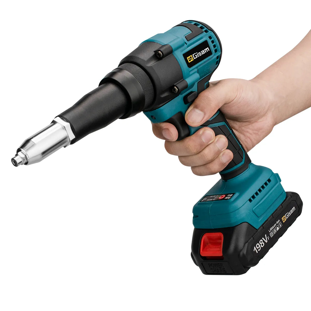 Gisam 20000N Brushless Electric Rivet Gun 2.4~4.8mm Cordless EU Plug ...