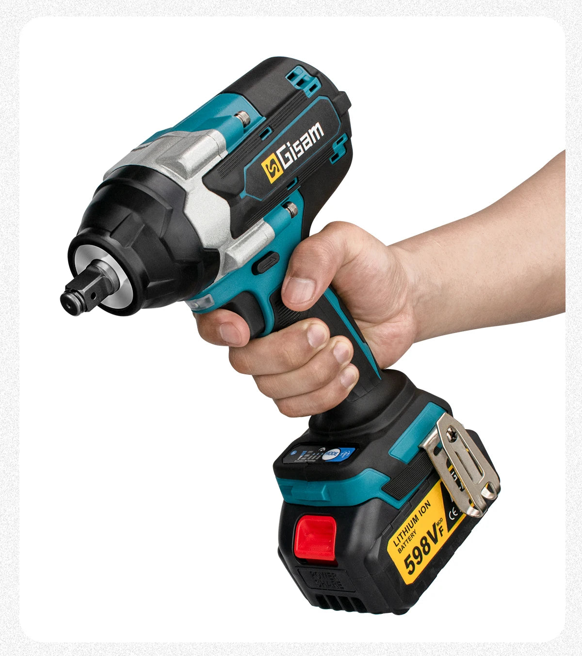 Gisam 1800N.M Brushless 1/2 inch Cordless Electric Impact EU Plug