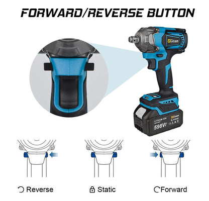 Gisam 1200N.M Brushless 1/2 inch Cordless Electric Impact Wrench EU Plug