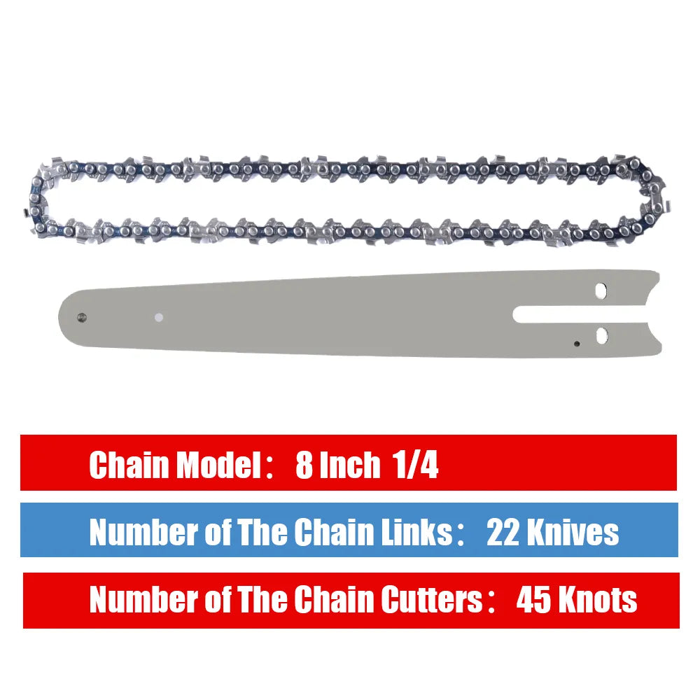 Gisam 8 Inch Chainsaw Guide Bar And Saw Chain Set