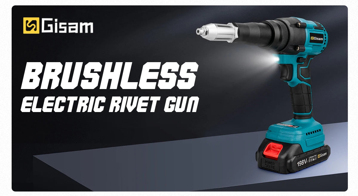 Gisam 20000N Brushless Electric Rivet Gun 2.4~4.8mm Cordless EU Plug